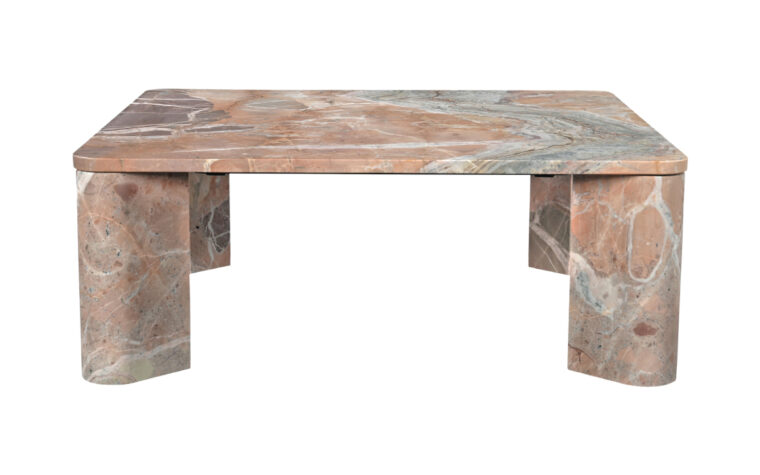 Segment marble coffee table in orange marble.