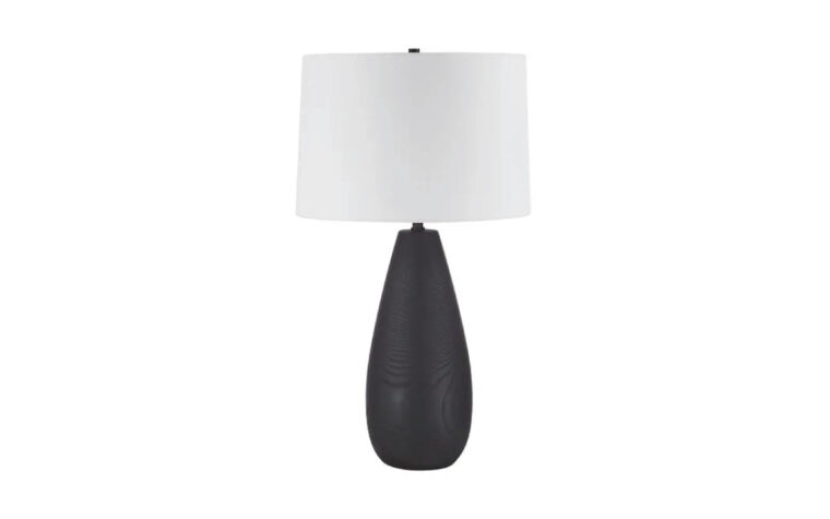 The Tala black wooden table lamp by renwil