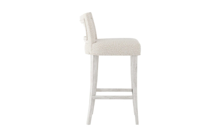 Giles Fabric Boucle Bar Stool side profile from Bernhardt