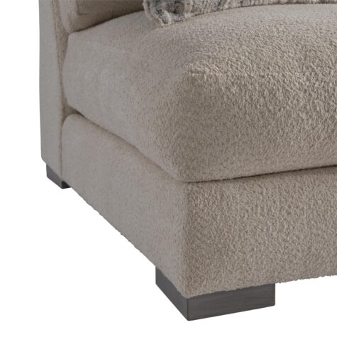 Block foot and armless sofa details of the Arles Fabric Sofa from Bernhardt