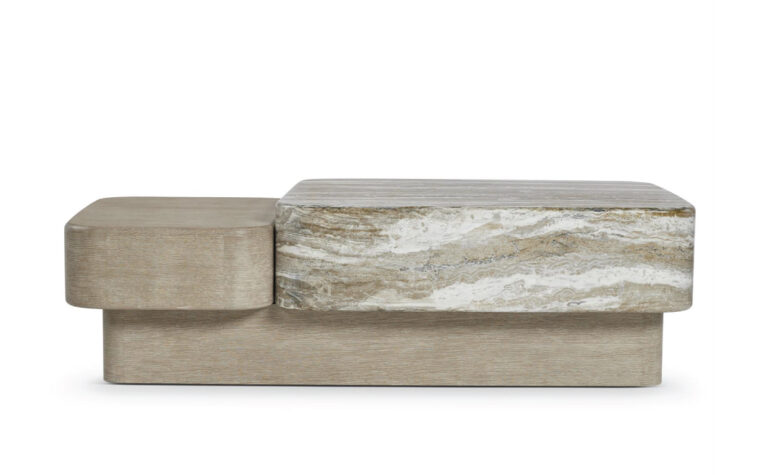 Arcadia stone cocktail table by Bernhardt.