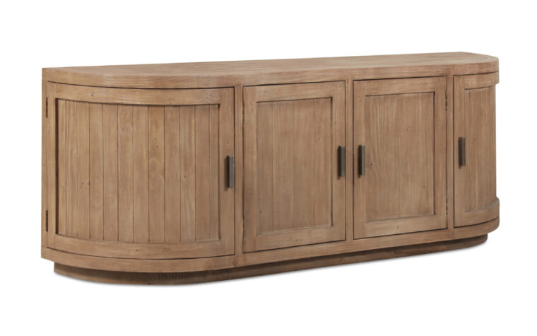 Side angle view of Nicola rustic media cabinet by Moe's Home.