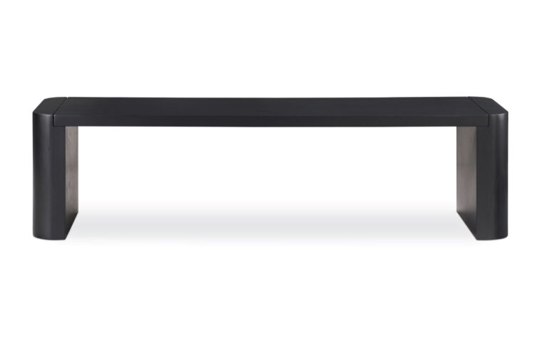 The black modern dining bench by Moe's Home.