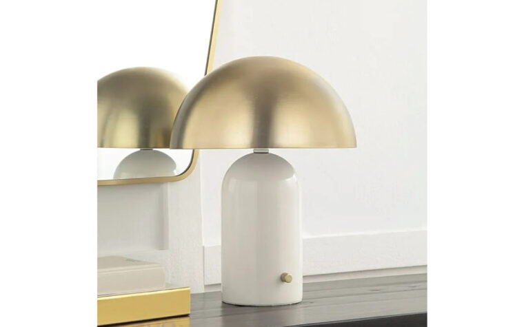 Modern Solero Metal Table Lamp on dresser