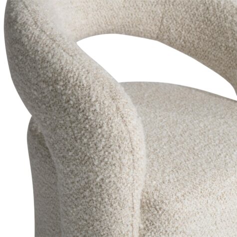 Curved arm details of the Walsh art deco chair by Bernhardt