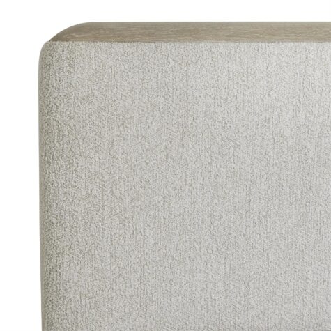 Upholstered headboard details of the Arcadia modern upholstered bed from Bernhardt