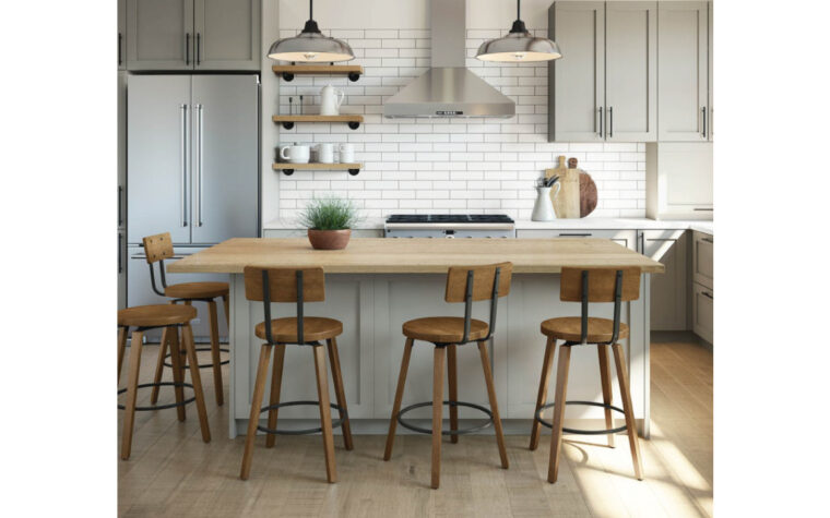 Industrial swivel stool by amisco in kitchen