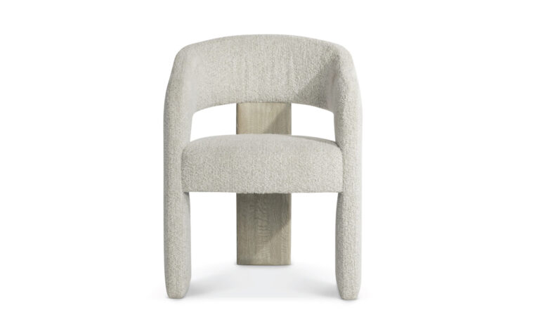 Modern fabric chair with wooden post back