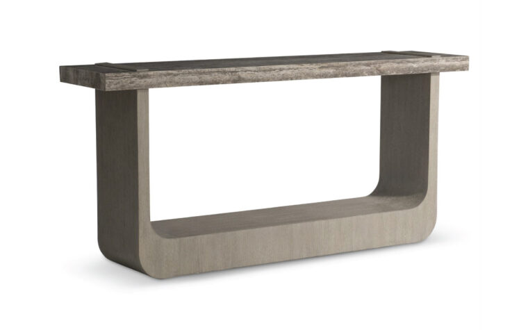 Azzura console table with wooden base by Bernhardt