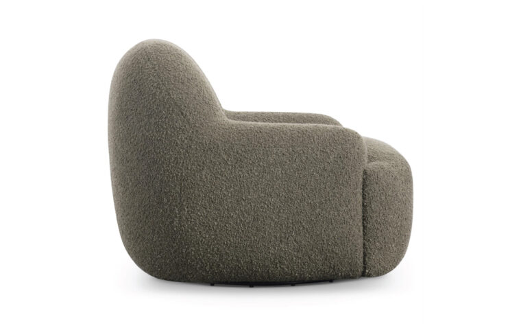 Side view of curved modern oversized chair