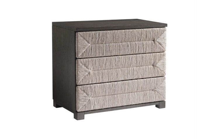 Woven drawer front nightstand with USB charging from Bernhardt