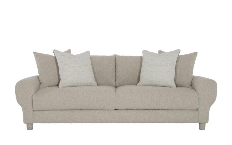 Peyton Fabric Sofa with pillows from Bernhardt.