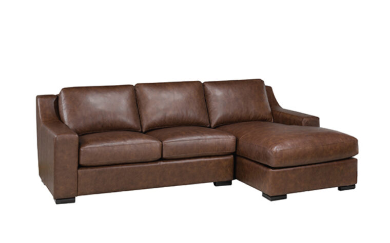 brown leather sofa with chaise – Hunstville sofa from LeatherCraft