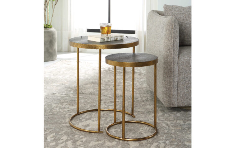Aragon modern Nesting Coffee Tables in Canada from Uttermost in a modern living room.