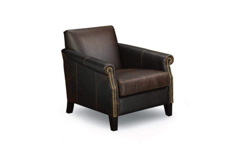 Dark brown Ellie Leather Accent Chair