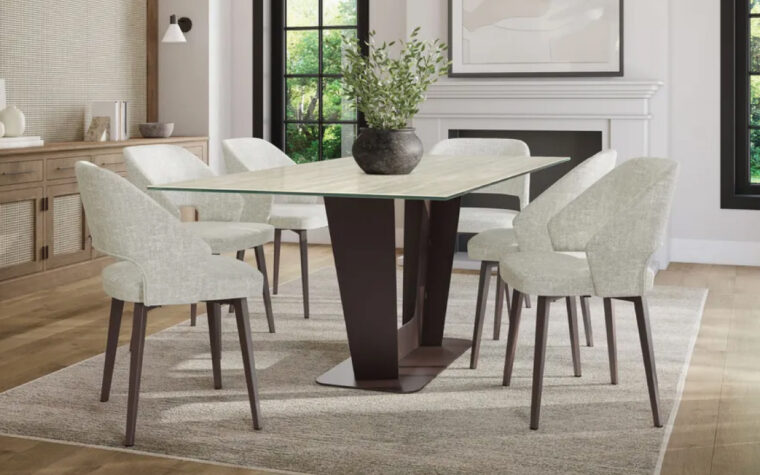 contemporary fabric dining chairs made in Canada