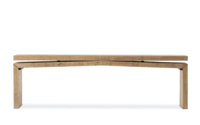 mid century modern wood console table from Four Hands