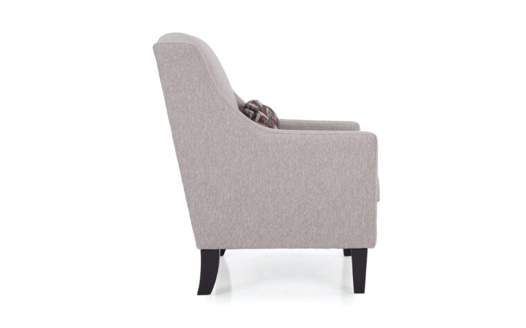 fabric accent chair from side
