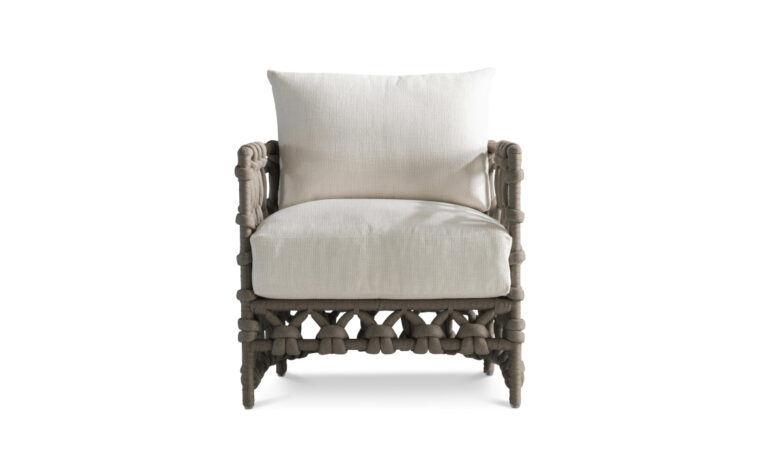 nodi outdoor chair with a white fabric from bernhardt
