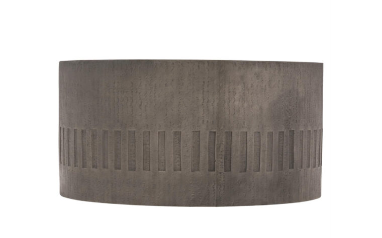 miramar round outdoor cocktail table in a grey finish