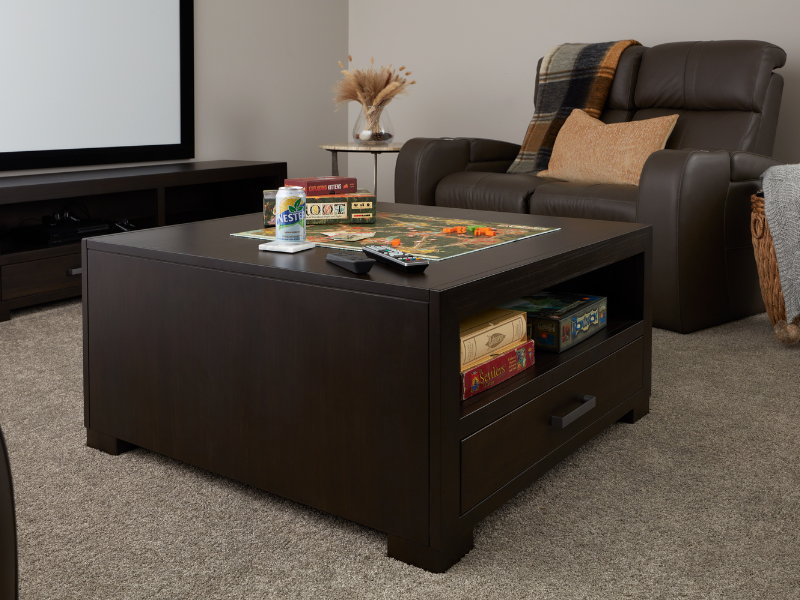 Basement Theatre Room provided by Chervin design services in Waterloo, Ontario.