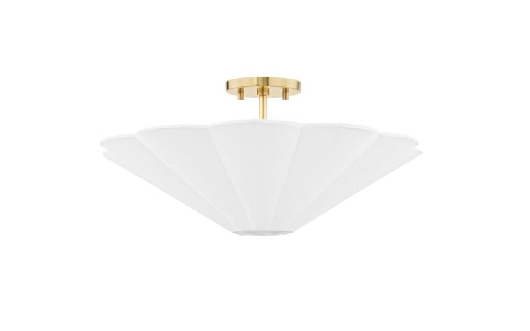 flush mount ceiling light with minor fluting to look like a flower