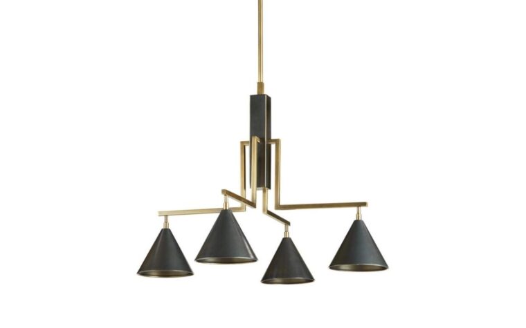 contemporary chandelier with black and gold