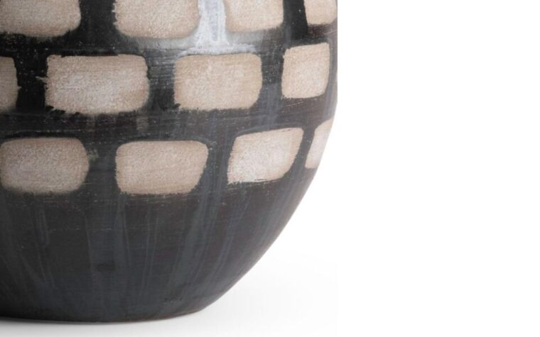 a detail shot of the hand finished ceramic table lamp