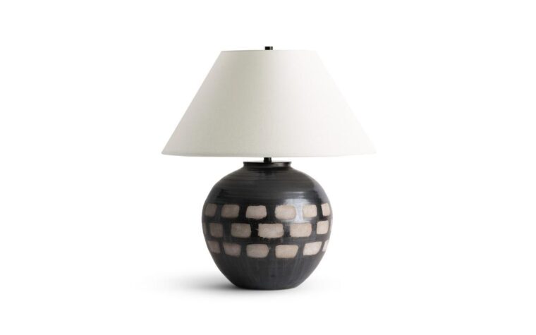 brown and white traditional modern table lamp