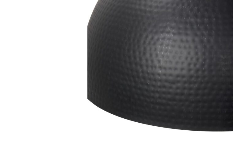a detailed shot of the black finish of a pendant light