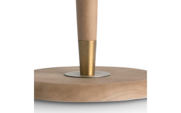 details of wooden base of table lamp