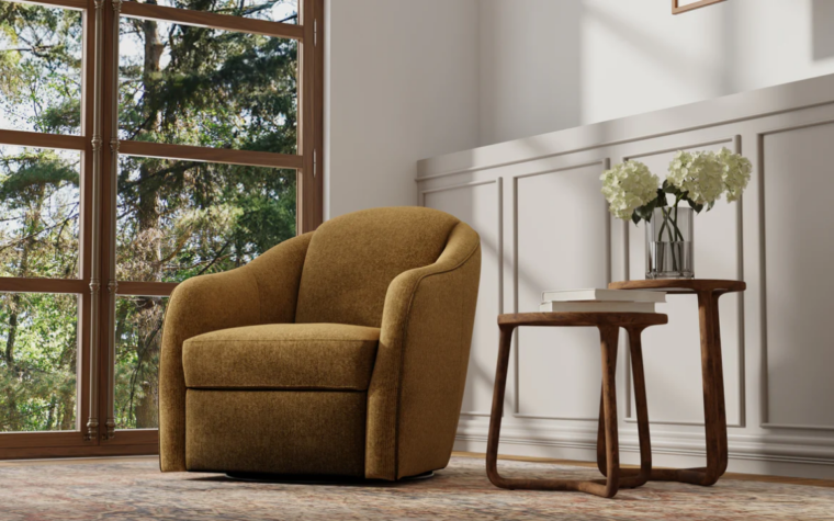 Jake Small Swivel Chair from Van Gogh in modern living room