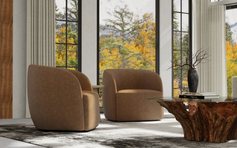 Pair of Lola Swivel Chairs from Van Gogh Designs