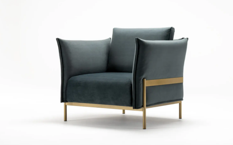 Le Beaumont Contemporary Accent Chair by trica angled