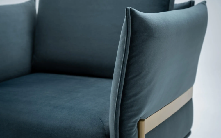 Le Beaumont Contemporary Accent Chair by trica arm detail