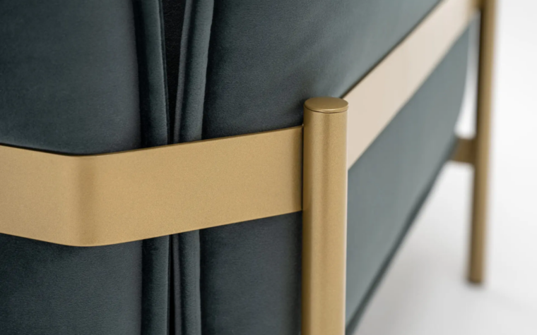 Le Beaumont Contemporary Accent Chair by trica metal back detail