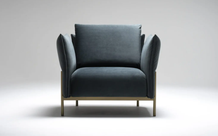 Le Beaumont Contemporary Accent Chair by trica front view