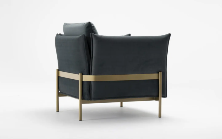 Le Beaumont Contemporary Accent Chair by trica back angle