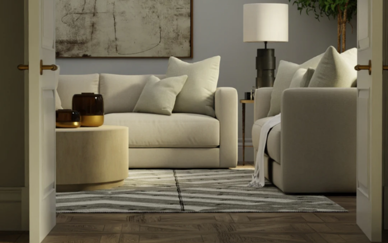 Ruben Modern Fabric Sofa from Van Gogh Designs in modern living room