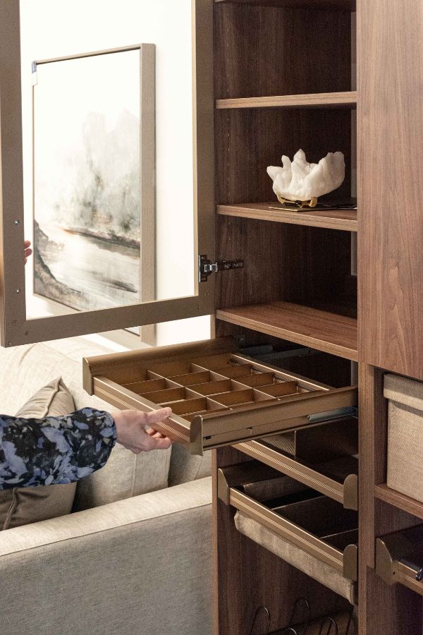 drawer storage and accessories of essential closet collection