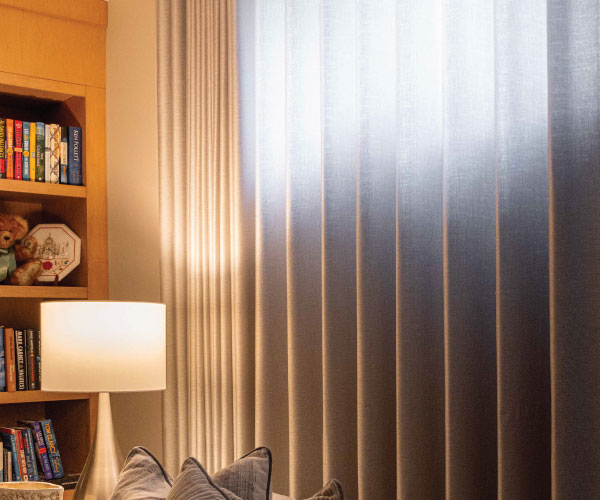 custom draperies installed in chervin furniture client home