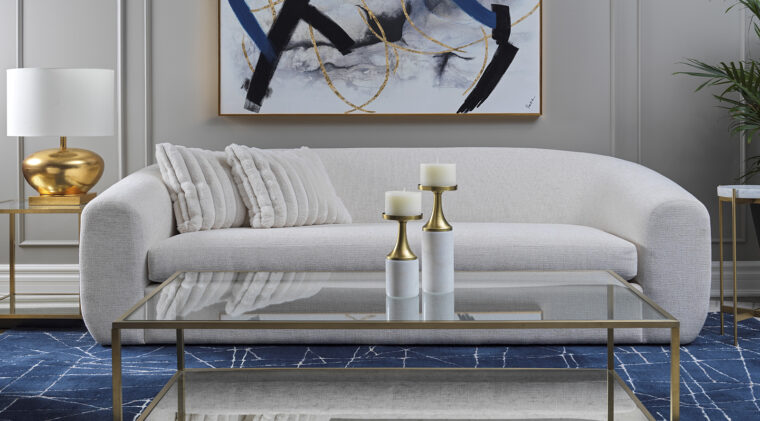 Canadian-Made Curved Rounded Back Sofa from Decor-Rest in modern living room