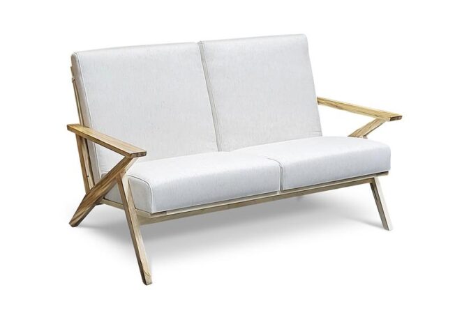 Tribeca exposed wood frame loveseat made in Canada from Handstone