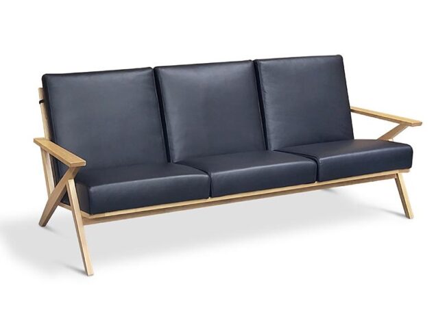 Tribeca exposed wood frame sofa made in Canada from Handstone