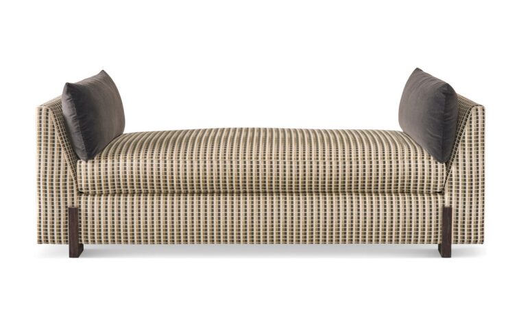 Asciano Daybed in a checkered fabric by theodore alexander