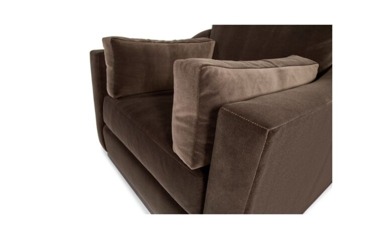 detail shot of the arm of the plinith club chair by theodore alexander