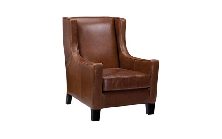 transitional brown leather chair made in canada by leathercraft