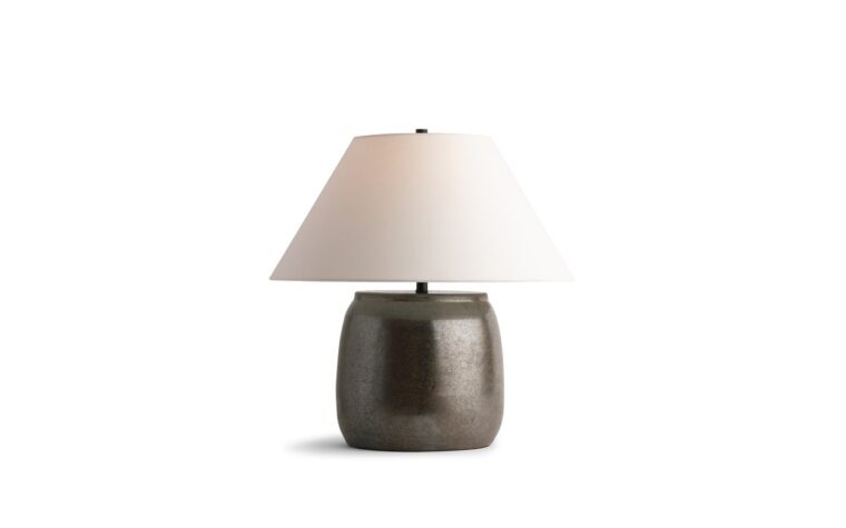large brown ceramic table lamp by flow decor
