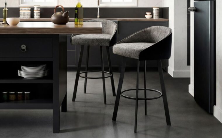 Contemporary swivel stools at modern kitchen island