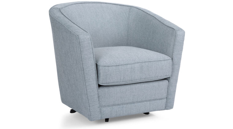 2693 Swivel Tub Chair by Decor-Rest in soft blue fabric